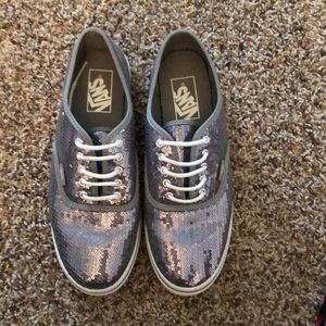 Silver sequin VANS